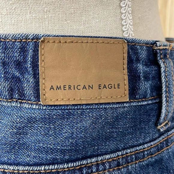 American Eagle Women’s Denim Hi-Rise Festival Mini Skirt Size 6 Blue Frayed - Picture 6 of 13